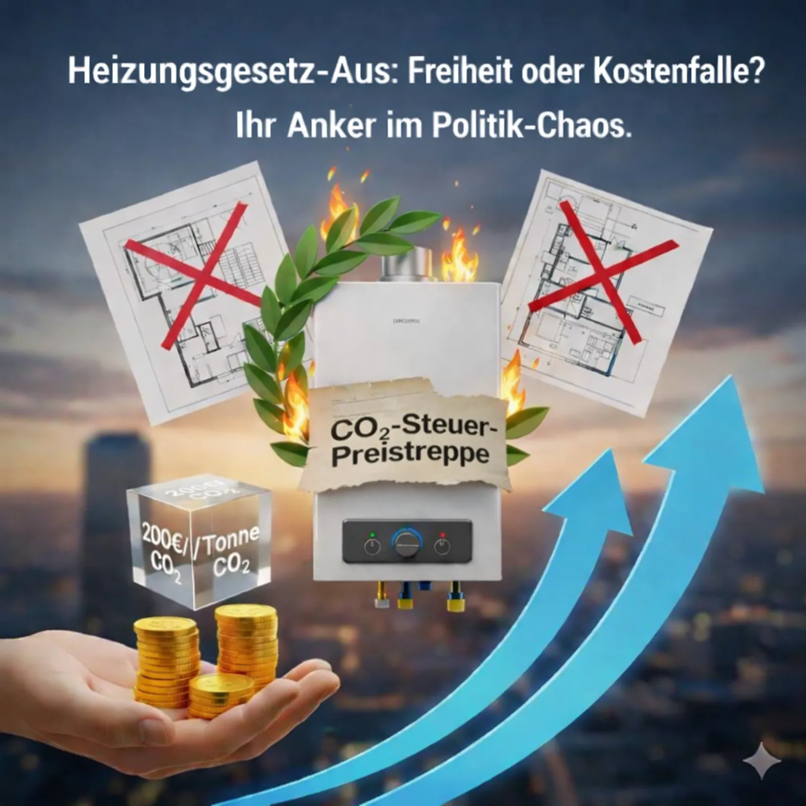 Moderne Heizungsanlage in einem Wohngebäude